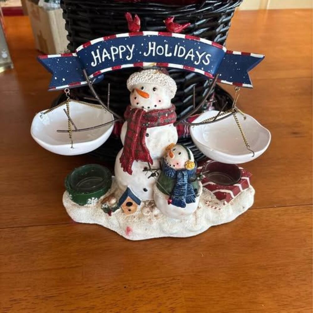 Yankee Candle Snowman Hanging Tart Warmer Christmas Winter Scented Tea lights - Picture 2 of 3